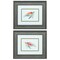 Homeroots Set of Two Red and Blue Turtle Framed Wall Art, 2PK 365113 - alternate 1