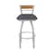 Holland Bar Stool Co Revelle 30in Swivel Bar Stool with Anodized Nickel Finish, Medium Back and Canter Storm Seat 881 - alternate 4