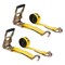 Mytee Products 2PK 2inx12ft Ratchet Strap w/J Hooks for Flatbed Trailer - 10000lbs BS Yellow, 2PK RS212WHx2 - alternate 1