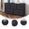 Flash Furniture Harris 5 Drawer Vertical Storage Dresser with Black Cast Iron Frame and Wood Top and Black Easy Pul WX-5L206-W-BK-BK-GG - alternate 6
