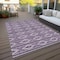 Homeroots 10' X 14' Purple Gray And Ivory Geometric Washable Indoor Outdoor Area Rug 599663 - alternate 5