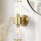 Jonathan Y Quinn 15.5" 2-Light Mid-Century Modern Iron/Acrylic LED Sconce, Brass Gold/Clear JYL9913A - alternate 6