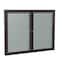 Ghent Indoor/Outdoor Enclosed Vinyl Bulletin Board, Bronze Aluminum Frame, 3'H x 4'W, 2 Door, Silver PB23648VX-193 - alternate 1