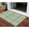 Homeroots 3' X 5' Green And Ivory Plaid Washable Indoor Outdoor Area Rug 601470 - alternate 1