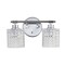 Jonathan Y Spaulding Vintage 13" 2-Light Iron/Chevron Pattern Glass Farmhouse Cottage LED Vanity Light, Chrome JYL3549A - alternate 10
