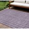 Homeroots 9' X 12' Purple And Ivory Striped Washable Indoor Outdoor Area Rug 595893 - alternate 1