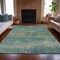 Homeroots 3' X 5' Aqua And Beige Abstract Washable Indoor Outdoor Area Rug 630819 - alternate 5