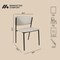 Manhattan Comfort Drift Metal Vegan Leather Side Chair in Stone Gray - Set of 4 DC1532-1 - alternate 6