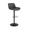 Homeroots Set of Two 31" Black Faux Leather And Steel Swivel Low Back Adjustable Height Bar Chairs 524978 - alternate 5