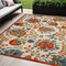 Homeroots 5' X 8' Red Gold Green And Teal Blue Floral Indoor Outdoor Area Rug 545037 - alternate 5