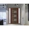 Vdomdoors Front Exterior Prehung Metal-Plastic Door, Manux 8933 Walnut, 2 Side Sidelite Transoms, Office Comm MANUX8933EXD-WLN-W16+30+16xH80-RH - alternate 1