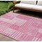 Homeroots 8' X 10' Pink And Blush Striped Washable Indoor Outdoor Area Rug 581662 - alternate 1