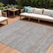 Homeroots 10' X 14' Linen And Gray Striped Washable Indoor Outdoor Area Rug 615673 - alternate 1
