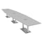 Skutchi Designs Hexagon Conference Table With Power Unit, 48 in W, 192 in L, Grey HAR-HEX.IR-48X192-DOU-U779-ESIL - alternate 1