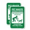 Signmission Pet Waste Transmits Disease Leash-curb And Clean U, 18'' X 24'', Heavy Gauge Aluminum, 2PK A-1824-2PACK-24854 - alternate 1