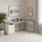 Homeroots 78" Gray and Silver L Shape Computer Desk With Two Drawers 333446 - alternate 4