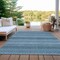 Homeroots 3' X 5' Teal Blue And Aqua Striped Washable Indoor Outdoor Area Rug 610612 - alternate 6