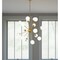 Homeroots Gold Sputnik Multi Light Frosted Metal and Glass Dimmable Chandelier With White Shades 611356 - alternate 1