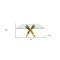 Homeroots 60" Clear and Gold Glass and Metal Cross Leg Base Square Dining Table 555134 - alternate 4