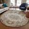Homeroots 8' Chocolate Beige And Gray Round Oriental Washable Indoor Outdoor Area Rug 596622 - alternate 6
