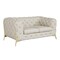 Homeroots 69in Cream and Gold Italian Leather Loveseat 720511 - alternate 5