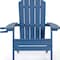 Homeroots 35" Blue Heavy Duty Plastic Adirondack Chair 530700 - alternate 6