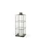 Homeroots 23" Gold Distressed Geometric Metal And Glass Tabletop Lantern Candle Holder 609337 - alternate 1