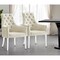 Homeroots Set of Two Tufted Cream and Clear Upholstered Linen Dining Arm Chairs 543547 - alternate 1