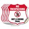 Signmission No Trespassing Shield Sign Not A Hiking, 4 inch X 4 inch, Vinyl Decal, 5PK SHI-D-5PACK-4-414 - alternate 1