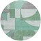 Homeroots 8' Green Sage And Gray Round Geometric Washable Indoor Outdoor Area Rug 617910 - alternate 6