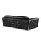 Homeroots 89" Black And Silver Leather Sofa 551593 - alternate 8