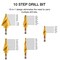 Neiko Step Drill Bit Set for Metal, 5 Piece SAE, Spiral Grooved, Step Bits with 50 Total Step Sizes 10173A - alternate 4