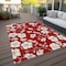 Homeroots 5' X 8' Red Ivory And Gray Floral Washable Indoor Outdoor Area Rug 599917 - alternate 6