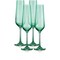 Homeroots Set of Four Green Crystal Narrowing Shape Stemmed Flute 485157 - alternate 1