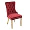 Homeroots Set of Two Red and Gold Tufted Velvet And Solid Wood Dining Side Chairs, 2PK 694870 - alternate 6