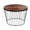 Lavish Home Round Coffee Table with Geometric Metal Base Small Modern Accent Furniture for Living Room 80-COFF-GEO-WAL - alternate 5