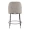 Homeroots 24" Gray and Black Fabric and Steel Counter Height Swivel Bar Chair 555682 - alternate 6
