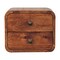 Homeroots 10" Brown Solid Wood Square Two Drawer Nightstand 651849 - alternate 1