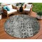 Homeroots 8' Charcoal Round Ikat Washable Indoor Outdoor Area Rug 576979 - alternate 1
