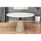 Homeroots 48" White And Natural Rounded Marble Pedestal Base Dining Table 397607 - alternate 6