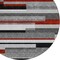 Homeroots 8' Gray Black And Red Round Striped Washable Indoor Outdoor Area Rug 613274 - alternate 5