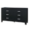 Homeroots 58" Black Wood Six Drawer Double Dresser 564679 - alternate 8