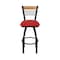 Holland Bar Stool Co Eleanor 30in Swivel Bar Stool with Black Wrinkle Finish, Medium Back and Canter Red Seat 880 - alternate 6