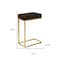 Homeroots 10.25" X 15.75" X 24.5" Cappuccino Finish And Gold Laminated Drawer Accent Table 333113 - alternate 4