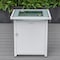 Leisuremod Walbrooke Modern White Patio Conversation With Square Fire Pit & Tank Holder, Light Grey WW-27-20-57-31-LGR - alternate 6