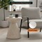 Leisuremod Dune 17 in Round Fiberstone Side Table, Pedestal Base, Weatherproof, Fully Assembled DST17SM - alternate 8