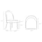 Manhattan Comfort 6-Piece Hillman Dining Chair and Arm Chair in Light Grey 6-DC087AR2-LG - alternate 3