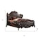 Homeroots Solid Wood Queen Tufted Dark Brown Upholstered Faux Leather Bed With Nailhead Trim 348173 - alternate 2