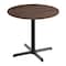 Flash Furniture 36" Round Tabletop, Seamless Surface Technology, Dark Brown with 30" x 30" Black Table Height X-Base ST-RD36-WBR-T3030-GG - alternate 1