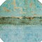 Homeroots 8' Teal Blue And Gold Round Abstract Washable Indoor Outdoor Area Rug 618633 - alternate 5